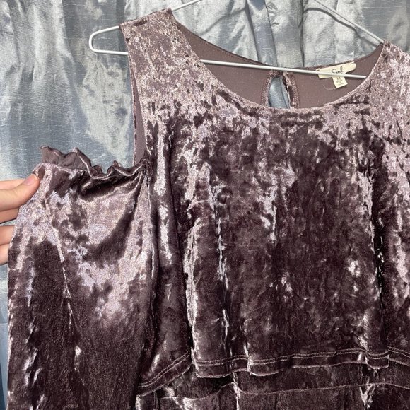 EASEL Los Angeles Purple Crushed Velvet Dress - Sz M - Picture 9 of 10